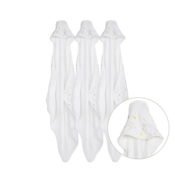 twinkle cotton muslin hooded towels for kids