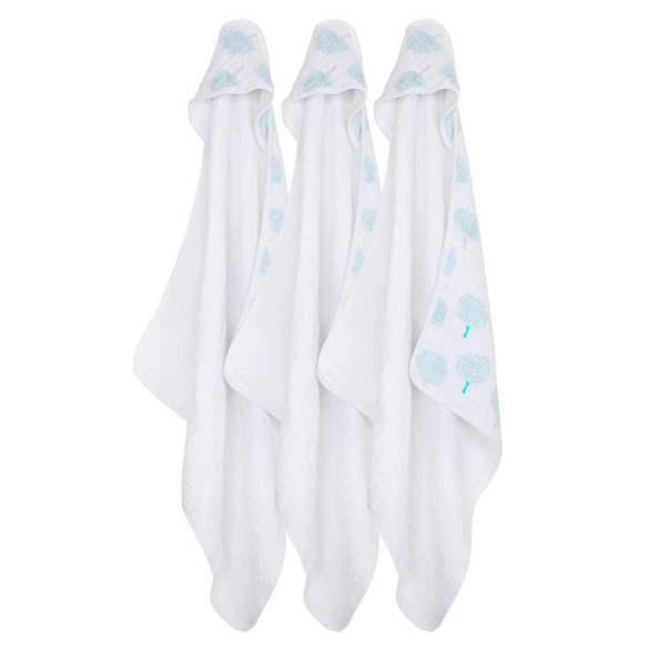 lucky tree cotton muslin baby hooded towel