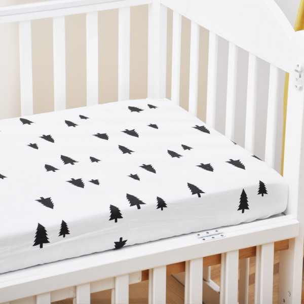 Reactive Print Cotton Muslin Baby Fitted Crib Sheet